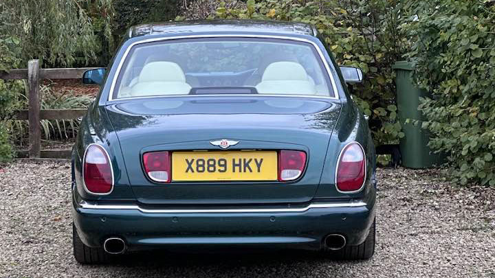 Rear view of Green Bentley Arnage