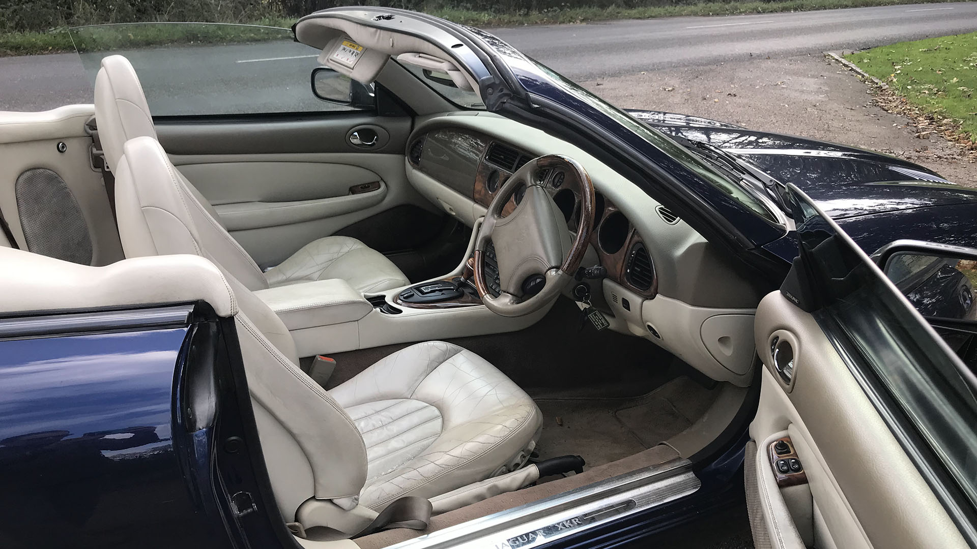 interior photo os Jaguar XKR with cream leather seats