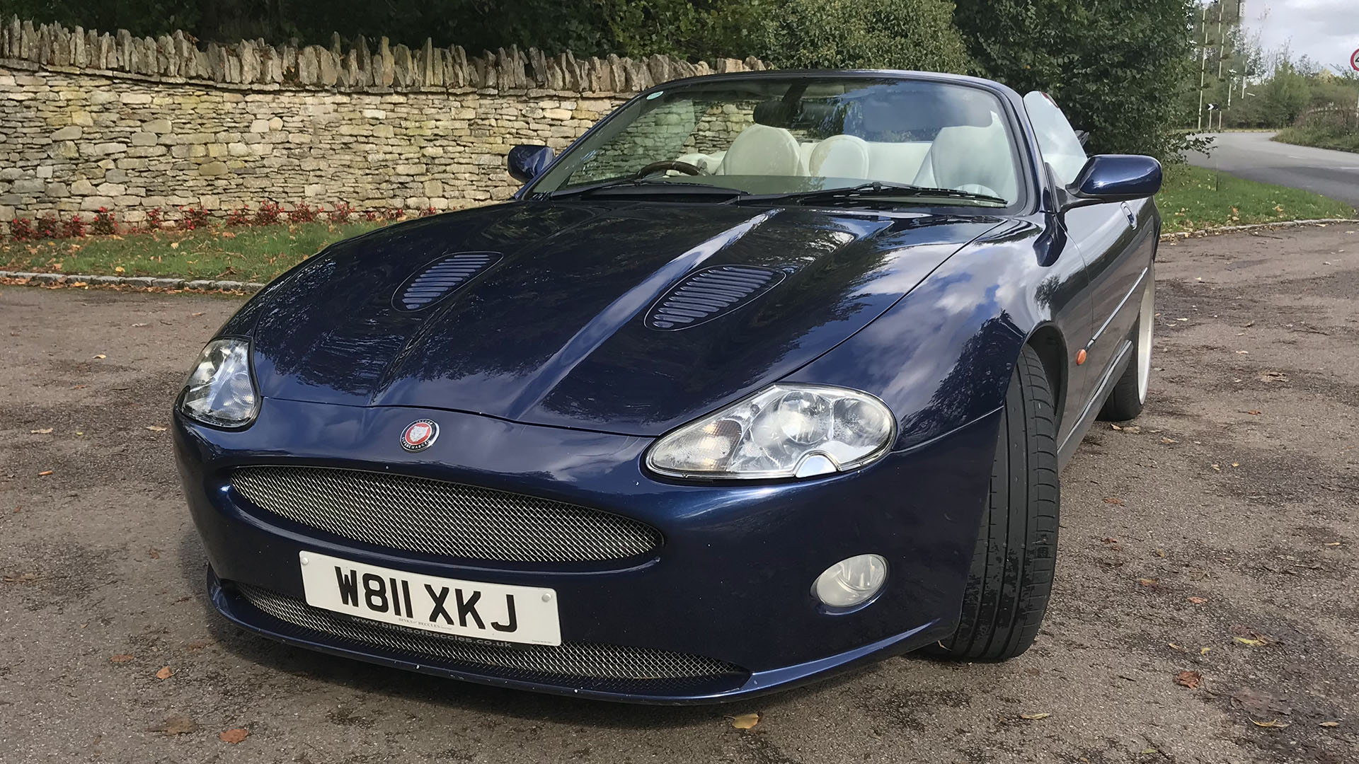 Front View Blue Jaguar XKR Convertible