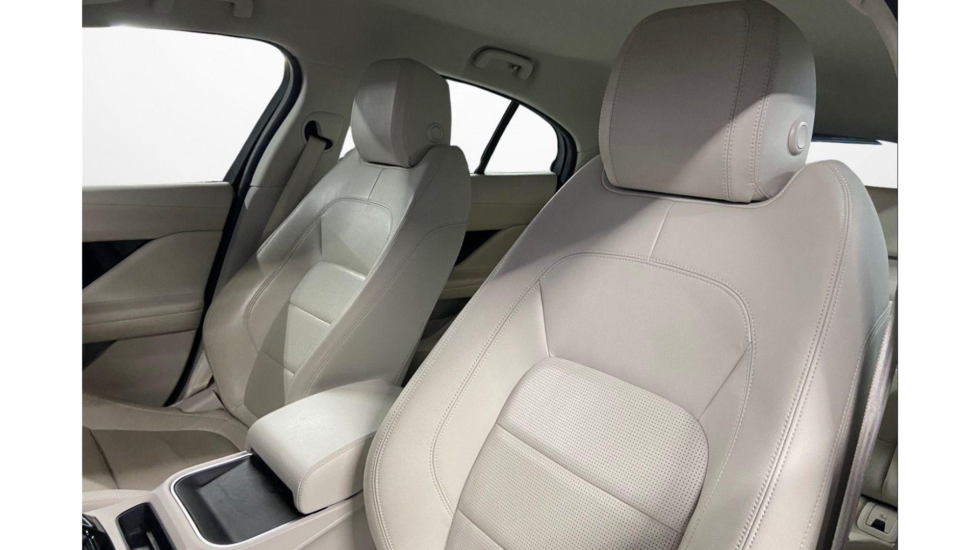 Front passenger seat in cream leather inside electric Jaguar I-Pace