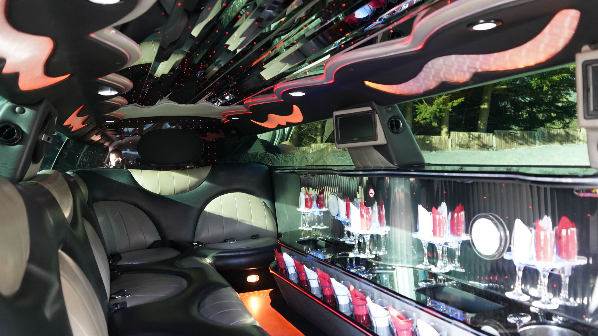 Chrysler 300c stretched limousine with illuminated interior