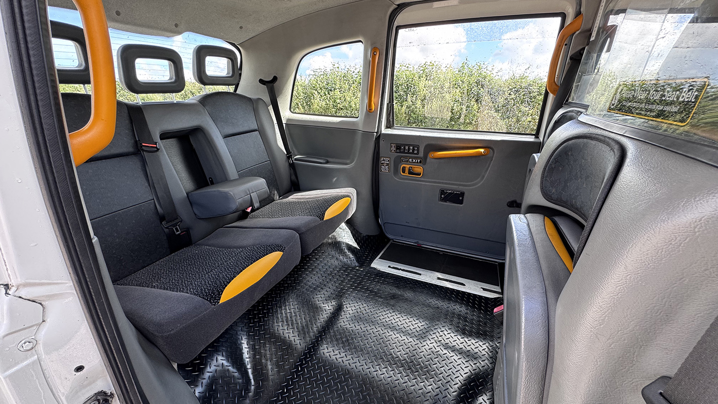Interior Taxi Cab with Black and Grey seats