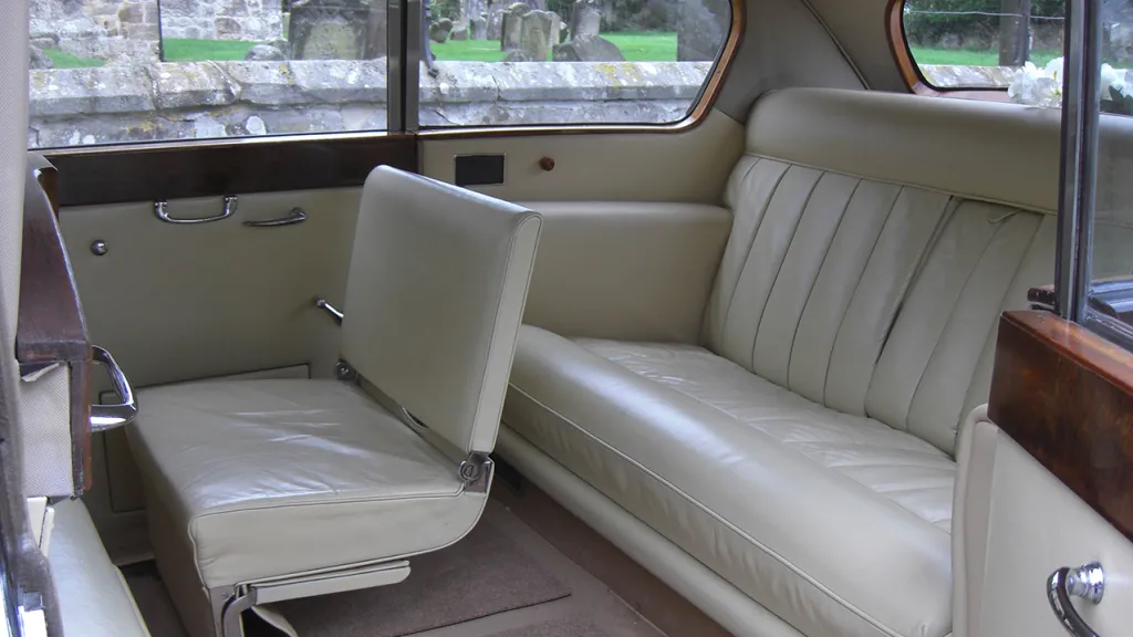 Cream Leather interior insode an Austin Princess Limousine