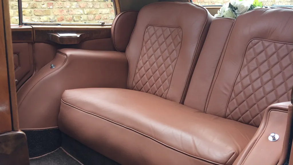 rear interior of vintage rolls-royce