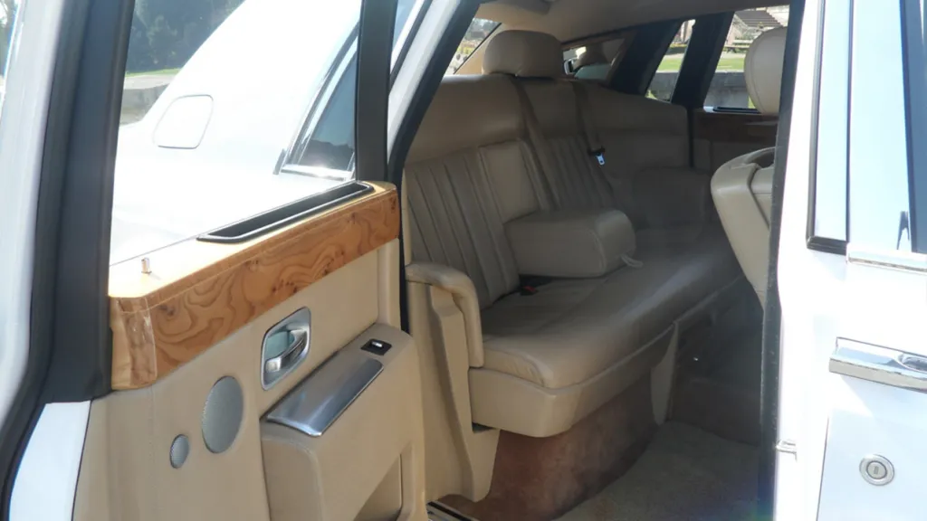 rear interior cream leather in a Rolls-Royce Phantom