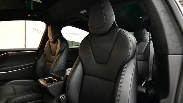 Tesla 'X' P100D black leather interior