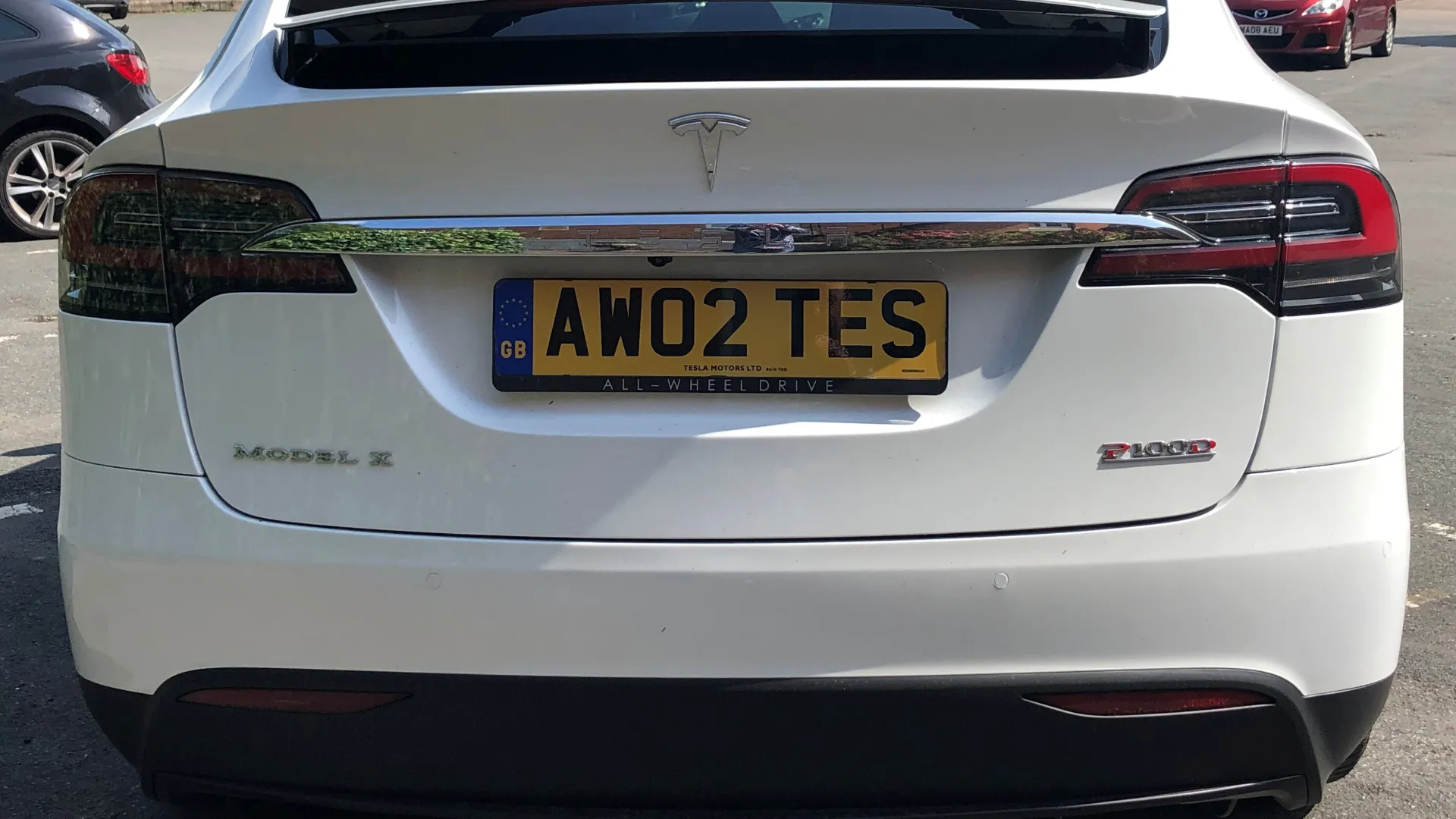 rear view of Tesla X