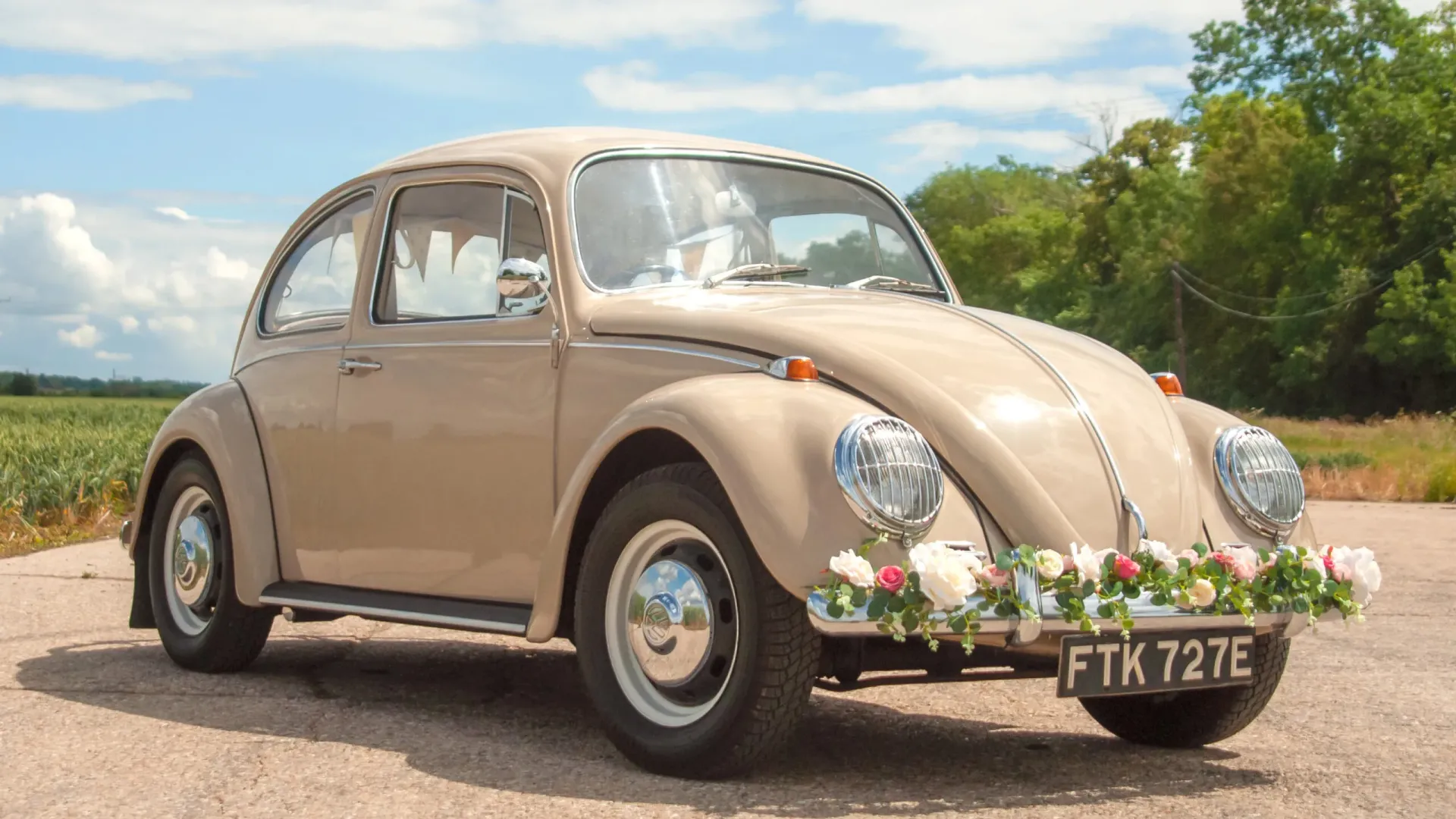 Side view of Volkswagen Beetle
