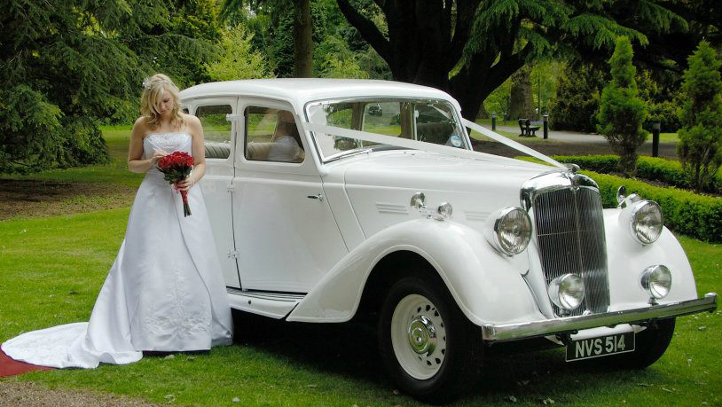 Vintage car in white