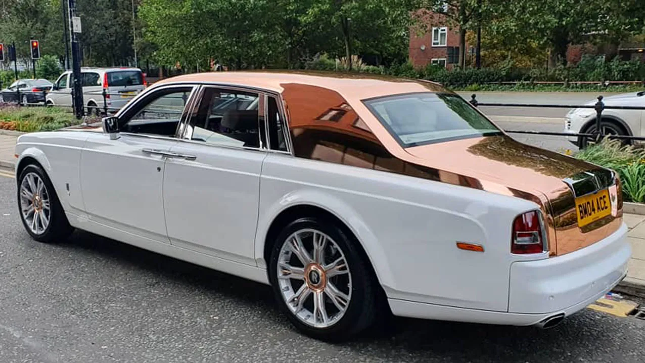 Two Tone Rose-Gold Rolls-Royce Phantom with white