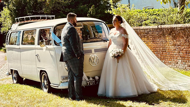 <p>Simon co-ordinated my wedding transport perfectly. He was punctual and super friendly. The camper was beautiful and decorated to perfection. It was a real talking point to our guests and they all loved it! Thank you so much for being a part of our big day!</p>